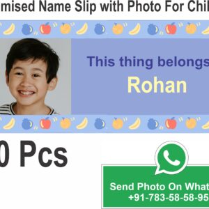 Customized Name Stickers for Bottles, Tiffin, Stationery Item, PVC Vinyl, Water Proof.. (50 Pcs)